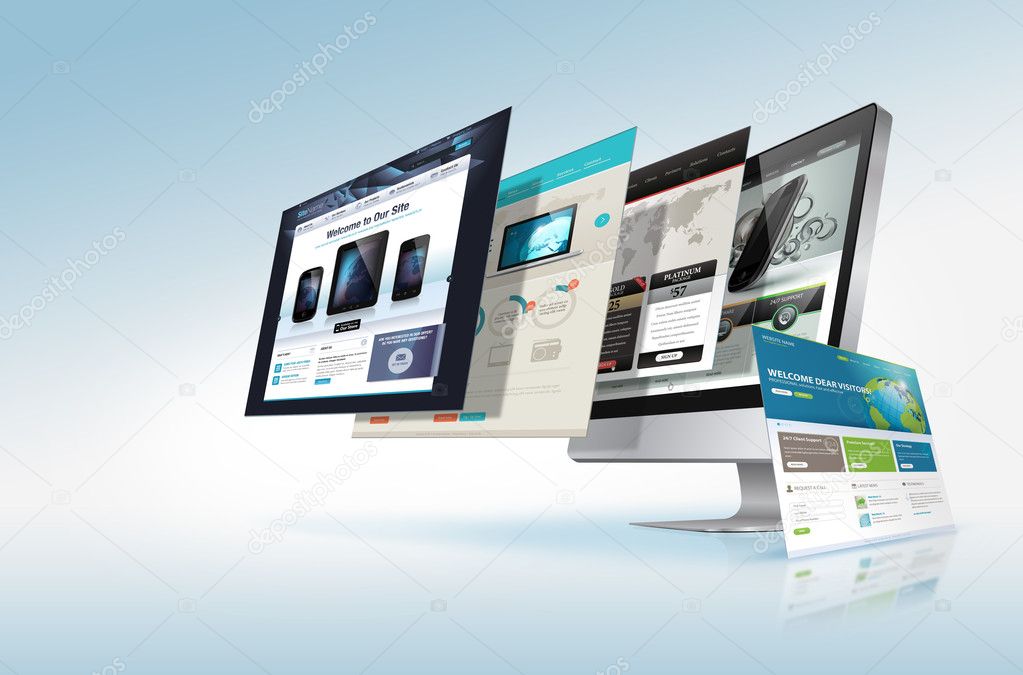 Monitor con anteprima di un sito web aziendale in fase di sviluppo