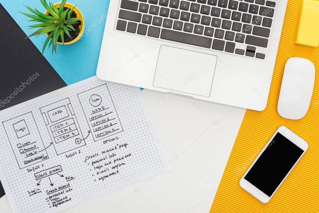 Schermo con layout di un sito web aziendale