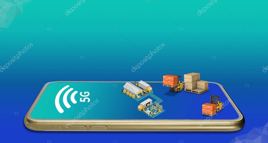 Magazzino con scaffalature e copertura WiFi industriale