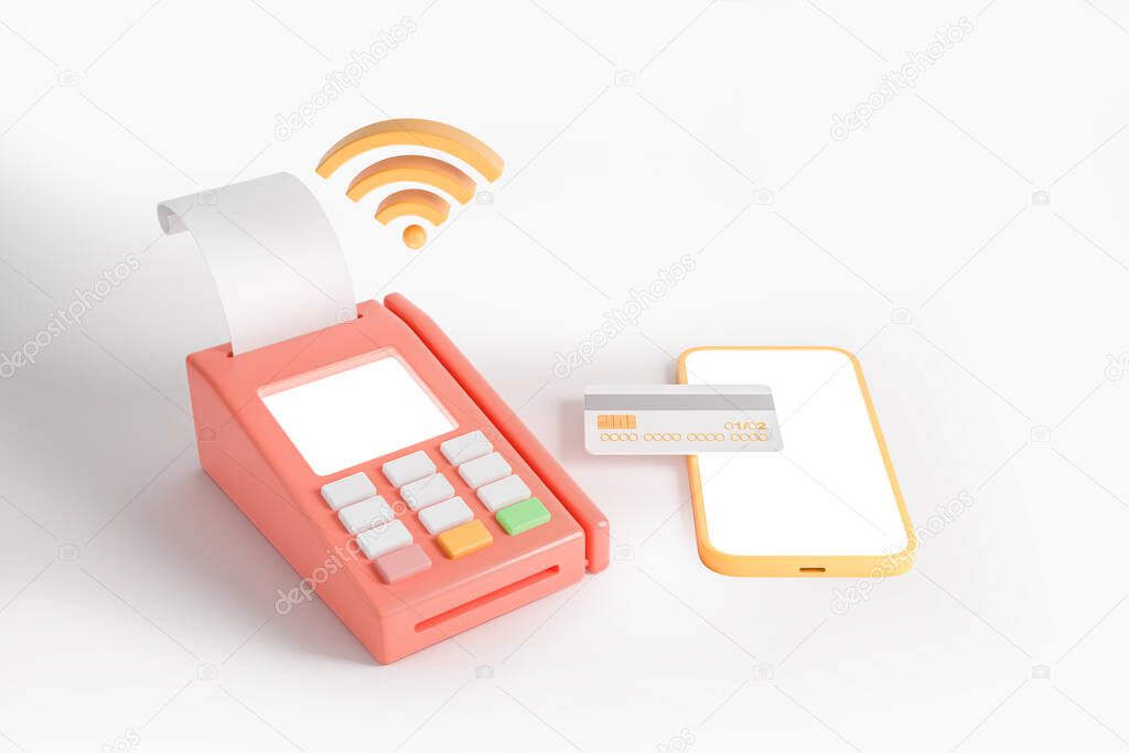 Negozio con casse e dispositivi POS collegati alla rete