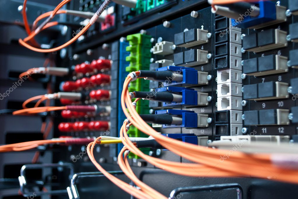 Pannello di permutazione con cavi di rete etichettati